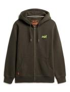 Essential Logo Zip Hoodie Green Superdry