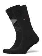 Th Men Sock Check 2P Black Tommy Hilfiger