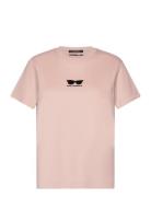 Embroidery Sunglasses T-Shirt Pink Karl Lagerfeld