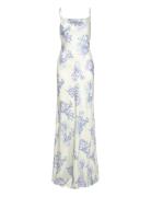 Eliza Tie Back Slip Maxi Dress Blue Malina