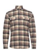 Checked Brushed Shirt L/S Beige Lindbergh