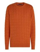 Classic Cotton Cable Crew Neck Orange Tommy Hilfiger