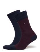 Th Men Sock 2P Irregular Herringb Navy Tommy Hilfiger