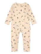 Jumpsuit L/S Printed Beige Petit Piao