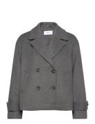 Renate Short Wool Blend Jacket Grey Bubbleroom