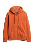 Essential Logo Zip Hoodie Orange Superdry