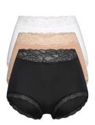 Brief 3 Pack Emelie Lace High Black Lindex