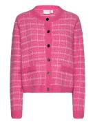 Viaudrey Check L/S Knit Cardigan/Ka Pink Vila