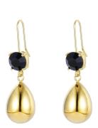 Drop Crystal Hook Earring Gold Bud To Rose