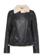 Bea Shearling Leather Biker Black Jofama