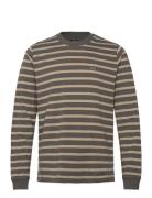 Cotton Jersey Stripe Frode Tee Ls Brown Mads Nørgaard