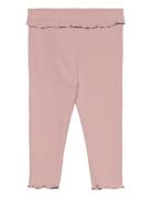 Cotton Ribbed Leggings Pink Mango