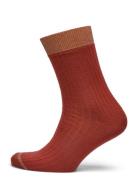 Erina Wool Rib Socks Orange Mp Denmark