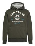 Hoodie With Print Khaki Tom Tailor