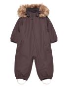 Coverall W. Fake Fur Purple Color Kids