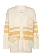 Gant Varsity V-Neck Cardigan Cream GANT