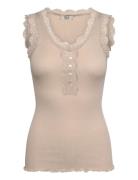 Rmwbalta Sl Regular Placket Top Beige RM By Rosemunde