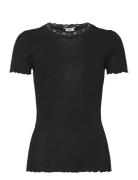 Rmwbea Lace Ss Top Black RM By Rosemunde