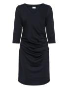 Kaindia V-Neck 3/4 Sl Dress Black Kaffe