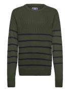 Jjpannel Knit Crew Neck Aw24 Jnr Green Jack & J S