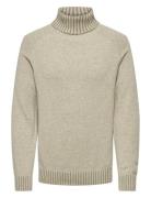 Onseddy Reg 7 Wool Roll Knit Cream ONLY & SONS