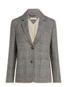 Wool Mix Check Sb Blazer Grey Tommy Hilfiger