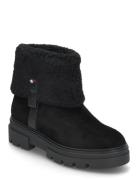 Faux Fur Suede Roll-Down Boot Black Tommy Hilfiger