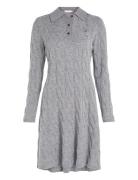 Soft Wool Cable Polo Swt Dress Grey Tommy Hilfiger