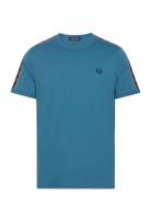 Contrast Tape Ringer Tee Blue Fred Perry