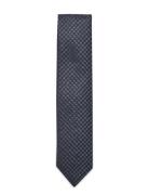 Patterned Tie 7 Cm Navy Lindbergh Black