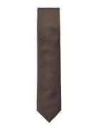 Polyester Tie 7 Cm Brown Lindbergh Black