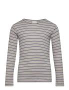 T-Shirt L/S Modal Thin Striped Grey Petit Piao