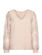 Vmemmaly Ls V- Neck 2-Way Top Jrs Ga Cream Vero Moda