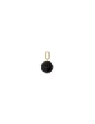 St Drop Charm 8 Mm Gold Black Design Letters