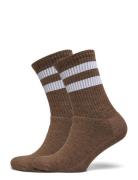 Merino Casual Stripes 2-Pack Brown Alpacasocks&Co