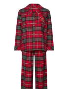 Lrl L/S Notch Collar Long Pant Pj Set Red Lauren Ralph Lauren Homewear