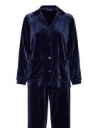 Lrl L/S Notch Collar Long Pant Pj Set Navy Lauren Ralph Lauren Homewea...