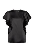 Ada Frill Over D Blouse Black Malina