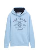 Hoodie With Print Blue Tom Tailor