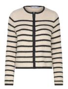 Striped Knitted Jacket Cream Mango