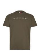 Tjm Reg Linear Logo Tee Ext Khaki Tommy Jeans