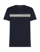 Central Chest Stripe Tee Navy Tommy Hilfiger