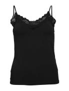 Objleena Sus Lace Singlet Top Noos Black Object