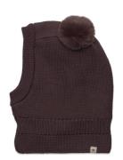 Balaclava Windstop W. Pompoms Brown Huttelihut