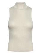 Lurex Knitted Top With Perkins Neck Silver Mango