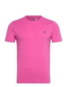 Custom Slim Fit Jersey Crewneck T-Shirt Pink Polo Ralph Lauren