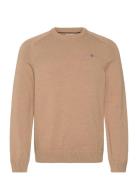 Casual Cotton Saddle C-Neck Beige GANT