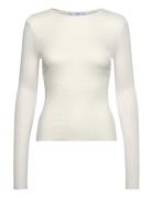 Fine Ribbed Knit Top White Mango