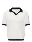 Onsadrian Reg 12 Ss Contrast Polo Knit White ONLY & SONS