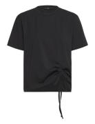 Rallie Cotton Rouched T-Shirt Black French Connection